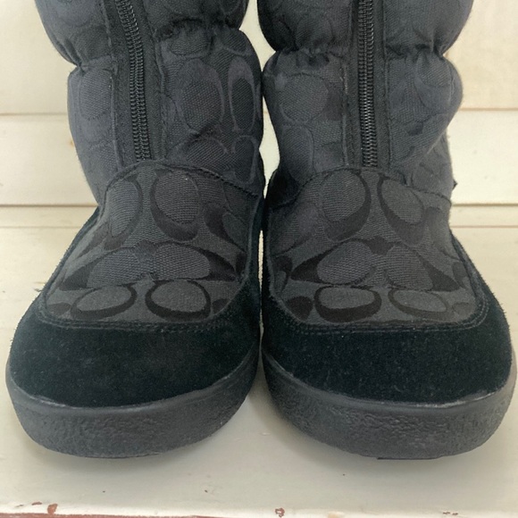 COACH Black Theona Rabbit Fur Snow Boots Size 7.5 EUC - Picture 7 of 16